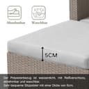 Juego de muebles de jardín de polirratán para 3 – 4 personas, salón de jardín con 3 sofás, taburetes, cojines y mesa de cristal, muebles de terraza, sofá esquinero, para jardín, balcón, terraza - 5