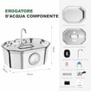 Fontanella per gatti,Apauk 3.2L fontanella per gatti acciaio Inox, fontana per Cani piccoli,Ultra silenziosa,con finestra LED, Sistema di filtraggio multistrato (S con 2 filtri & 2 spugne) - 8