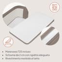 lionelo PARI Culla Co Sleeping Fianco Letto 3 in 1, Regolabile in Altezza 6 Livelli, Materasso T25 2 cm, Ruote con Blocco e Dondolo, Gambe Regolabili per Letto Continentale, Rivestimento Lavabile - 5