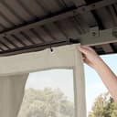 TOOLPORT Gazebo da Giardino 3x3,65 m Tetto Hardtop in Acciaio con Teli Laterali e Zanzariere in Crema - 6