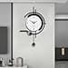 TWFJEL Moderno Reloj de Pared, Grande Minimalista Reloj Pared Decorativo Silencioso sin tictac Orologio de Quarzo Acrílico+Esfera de Madera con Estante Art Deco para Cocina Sala Dormitorio Oficina - 1