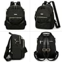 JANSBEN Rucksack Damen Klein, Cityrucksack Anti-Diebstahl Schultasche Nylon Schultertaschen Daypacks Damen Rucksackhandtaschen für Lässig Schule Reise Arbeit,Schwarz - 6
