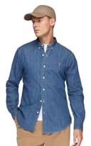 POLO RALPH LAUREN Men's Long Sleeve Slim Fit Oxford Button Down Shirt, Rl Dark Chambray, Medium - 2