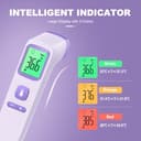 No-Touch Forehead Thermometer for Adults, Infrared Digital Thermometers for Kids, Touchless Baby Thermometer, Accurate Reading with Large Display, Mute Mode, Memory Recall, Fever Alarm (Purple) - 3
