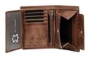 Fa.Volmer ® Ledergeldbörse aus echtem Büffelleder I Großes Portemonnaie für Herren & Damen I TÜV geprüftem RFID Schutz in Farbe Braun (Antique Brown) - 2