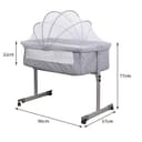 Willonin Culla Co-sleeping con materasso e zanzariera 2 in 1 Lettino Co-sleeping per neonati da 1 a 36 mesi (96 * 57 * 77cm) - 2