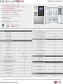 LG GSXV80PZLE Frigorifero Americano Side by Side InstaView Total No Frost con Congelatore, 635 L, Door Cooling, Linear Cooling, Compressore Lineare Inverter - Frigo Smart con Wi-Fi e Freezer - 24