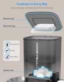 HoneyGuaridan 5L Distributore Automatico Cibo Gatti Adatto a Due Gatti, Dispenser Crocchette Gatto Con 2.4G/5G WiFi, Programmabile 6 Pasti al Giorno, Registrazione Vocale 10s, Doppia Alimentazione - 6