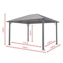 TOOLPORT Gazebo da Giardino 3x3,65 m Tetto Hardtop in Acciaio con Teli Laterali e Zanzariere in Crema - 5