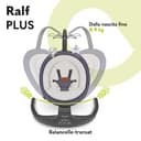 LIONELO Ralf 2in1 Sdraietta dondolo per neonato da 0 fino a 9kg Altalena con 12 melodie programmate, Telecomando, Culla 5 velocità di dondolio, Blocco, Regolazione dello schienale Silenzioso Timer - 2