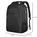 MATEIN Mochila Portatil Hombre Impermeable, Mochila Ordenador Portatil 15.6 Pulgadas con Puerto USB, Mochilas Portátil Antirrobo Laptop Backpack del Negocio Trabajo Diario Viaje Escolares - Negro - 12