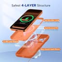 Miracase Magnetic for iPhone 17 Pro Case, Compatible with MagSafe, Integrated Silicone Camera Control Cover, 3.0mm Thicken Shockproof Drop Protection Phone Case for 17 Pro,Orange - 4