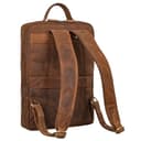 STILORD 'Noé' Mochila Elegante para Ordenador de 14 Pulgadas Mochilas de Cuero para Negocios Hombre Mujer Backpack de Trabajo Cuero Genuino, Color:avani - marrón - 6