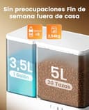 oneisall Distributore automatico per gatti e acqua, 36 tazze/8,5L, 2 in 1, per cibo pulito e acqua fresca, grande capacità, 5 l, dispenser di cibo per gatti e fontana a gravità da 3,5L per animali - 6