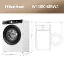 Hisense WF3S1043BW3 Waschmaschine mit Dampffunkunktion, 10.5 kg, 1400 U,min, 19 Programme, WIFI, ConnectLife, Power JetWash, Aqua Stop, Auto Wash, Quick Wash, Steam Refresh, EEK A-20 Prozent - 2
