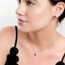 HENRYKA 925 Sterling Silver & Amethyst Round Charm Necklace | Minimal Pendant | Bridesmaid Jewellery | Hypoallergenic Women's Jewellery with Gift Box - 3