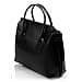 Firenze ARTEGIANI.Bolso Mujer Piel auténtica.Bolso Cuero Genuino Pamelato Lujo.Asas y Cierre diseño. Bolso Tote.Bolso Shopper Mujer. Made in Italy. Vera Pelle Italiana. 40x30x15 cm. Color Negro - 4