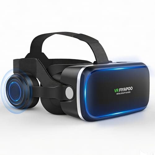 FIYAPOO Gafas VR 3D con Auriculares - Gafas Realidad Virtual de Niños para Películas y Juegos, Compatible con Teléfonos Android y iPhone de 4,7 a 6,8 Pulgadas, Niños.