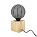 Cube table lamp in wood, E27 base compatible, IP20, 60W max power - 6