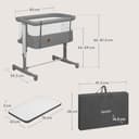 lionelo Aurora 3in1 Culla Co-sleeping e Lettino da viaggio per neonato bambini fino 9kg Regolabile in altezza e Inclinazione Parete aperta rete traspirata Materasso innovativo Zanzariera - 10