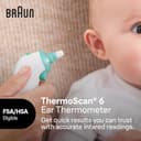 Braun ThermoScan 6, IRT6515 - Termometro digitale per le orecchie per adulti, neonati, bambini e bambini, veloce, delicato e accurato con risultati codificati a colori, bianco - 2