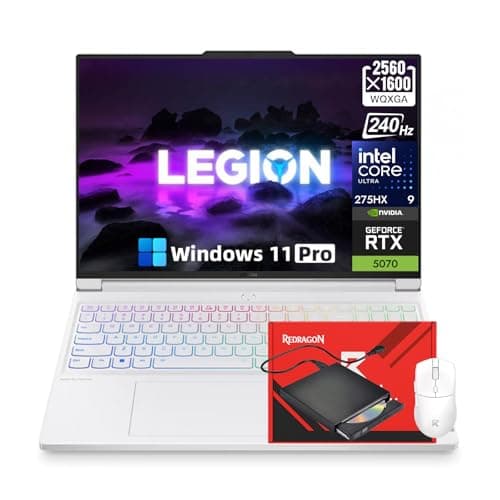 Lenovo Legion Pro 7i Gaming Laptop - RTX 5070 8GB GDDR7 | 240Hz 2.5K WQXGA OLED | Intel Ultra 9 275HX | RGB Backlit Keyboard | AI Engine+ | Wi-Fi 7 | Win 11PRO w/Redragon Bundle(32GB DDR5, 2TB SSD)