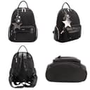 David Jones - Borsa Zainetto Piccolo Donna - Zaino Ragazza Nylon Impermeabile PU Pelle Morbida - Daypack Backpack Casual Elegante - Rucksack Borsetta Moda Carina Fashion Quotidiana - Nero - 3