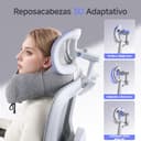 LarkLeaves Silla de Oficina Ergonómica con Reposapiés y Almohadilla Cervical - Respaldo Ajustable 5 Niveles, Soporte Lumbar 2D, Ruedas de Goma Silenciosas, Malla Transpirable para Oficina, Gris - 5