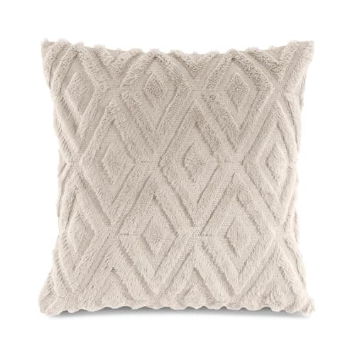 Quantum Interior by Maxland Boho-Dekokissen mit Füllung in Vintage Optik, Sofakissen Boho Style, extra weiches Wendekissen für Sofa, Bett, Büro, Kissen in Naturtönen ca 45x45 cm (Offwhite)