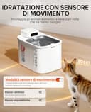 PETKIT EVERSWEET MAX 2 Fontanella per Gatti Senza Fili, 3L Fontana per Gatti con Sensore, Lavabile in Lavastoviglie, 25dB Ultra Silenziosa, Controllo App Intelligente, 5000 mAh Grande Autonomia - 4