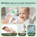 Viproud Termómetro digital infrarrojo sin contacto para frente, retroiluminación de tres colores, medición precisa, alarma de fiebre, apto para bebés, niños y adultos, color blanco - 5
