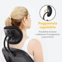 IlGruppone Sedia da Ufficio con Supporto Lombare, Poltrona Scrivania Ergonomica Braccioli Regolabili Altezza Regolabile Schienale in Rete Traspirante,Oscillante con Ruote Girevoli - con Poggiatesta - 7