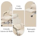 UEV Silla de Oficina Ergonómica Lumbar con Ajuste de 90°-135°, Silla de Oficina con Cómodo Soporte Corporal, Sillas Ergonómicas Estables y Funcionales, 64x64x(112-120) cm, Beige - 8