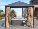 Jet-Line® Suez - Gazebo in alluminio, 3 x 3 cm, in alluminio, per giardino, impermeabile, per esterni, con tetto in policarbonato da 6 mm, stabile, resistente e resistente all'inverno - 8