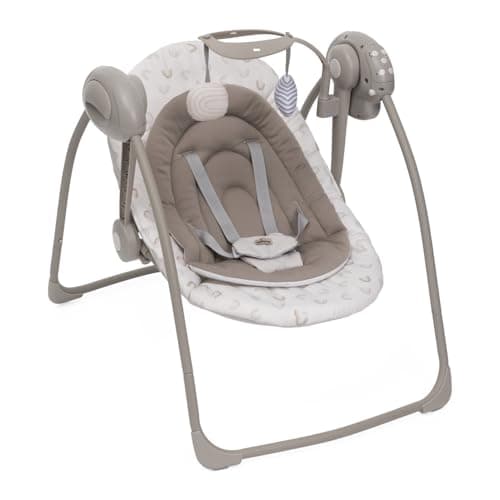 Chicco Swing&Play Altalena Elettrica Neonato 0 Mesi+ (fino a 9 Kg), 5 Velocità Dondolio, Melodie Rilassanti, Pieghevole, Compatta e Salvaspazio, Schienale 2 Posizioni, 0 Mesi