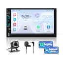 Hexinex Radio de Coche 2 DIN Universal con Carplay y Android Auto Inalámbrico,Autoradio 2 DIN con Pantalla Táctil de 7 Pulgadas y Cámara Trasera, Admite Bluetooth/Mandos Volante/FM/USB/Tipo-C - 1