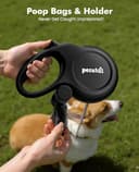 Pecute Guinzaglio per Cani Allungabile 8 metri con Corda Anti-morso da 46 cm, Guinzagli Retrattili con Sacchetti Igienici e Porta Sacchetti|Per Passeggiate/Addestramento/Pioggia, fino a 15-50 kg, Nero - 8
