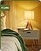 EDISHINE Set da 2 Lampade da Tavolo In Legno, Lampada da Comodino LED con Paralume in Lino Bianca, Attacco E27, Lampadina Inclusa, Lampada Vintage Per Camera Da Letto, Soggiorno, Regalo - 2