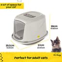 CAT CENTRE Jumbo Grey Cat Hooded Litter Tray High Sided Rim Big Extra Spacious Long Wide Adult Big Cats XL Toilet Enclosed Box Pan Loo Charcoal Filter Flap Door Lidded Detachable Hood Easy Cleaning - 3