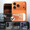 JETech Matte Case for iPhone 17 Pro 6.3-Inch, Shockproof Military Grade Drop Protection, Full Camera Lens Protection, Frosted Translucent Back Minimalist Phone Cover (Orange) - 2