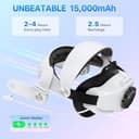 Adicop Correa Elite Compatible con Quest 3S/Quest 3, 15000 mAh Batería para un Tiempo de Reproducción 2-4 Horas, Diadema Ajustable de Carga Rápida, Soporte y Equilibrio Mejorados en VR - 2