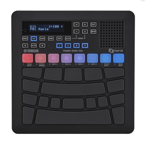 YAMAHA FGDP-50 Finger Drum Pad – Pad de Batería Electrónico Avanzado, Pads Ultra Sensibles, 48 Kits Preestablecidos, 1.500 Sonidos, Altavoz Incorporado, USB MIDI/Audio, Batería Recargable, Entrada AUX
