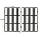 Denmay 47.6cm Grillroste für Weber Genesis II 300 und Genesis II LX 300 Serie Gasgrills, Genesis II E&S 310 315 320 325 340, Gusseisen Grillroste Ersatzteil für Weber 66095 66802,66805, 2 Stück - 2