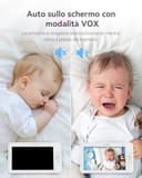 Comfyer Vigilabebés con 2x Cámara, 6000mAh Camara Vigilancia Bebe Inteligente con Pantalla LCD de 7", VOX, Zoom 2X 4X, Visión Nocturna, Monitoreo de Temperatura, Despertador, Comunicación Bidirecciona - 8
