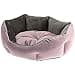 Ferplast Queen 60 Dog Bed with Cushion, Cuddly Bed for Pets, Reversible Soft Velvet, Washable, 60 x 46 x 20 cm, Pink - 1