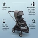 Bugaboo Dragonfly City Pushchair, Lightweight Compact Baby Stroller with One Hand Easy Fold in Any Position, Full Suspension, XL Underseat Basket, Graphite Chassis and Grey Melange Sun Canopy - 5