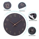 ACCSHINE MDF Holz Wanduhr Ohne TickgeräUsche Lautlos Modern 30cm Quarz Groß Batterie Betriebene Wanduhr Einfach zu Lesen für Zimmer Zuhause KüChe Schlafzimmer BüRo Schule (Schwarz, 30cm) - 4
