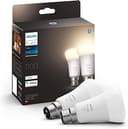 Philips Hue White Smart Light Bulb Twin Pack LED [B22 Bayonet Cap] - 1100 Lumens (75W Equivalent). Works with Alexa, Google Assistant and Apple Homekit. for Home Indoor Lighting, Livingroom, Bedroom. - 1