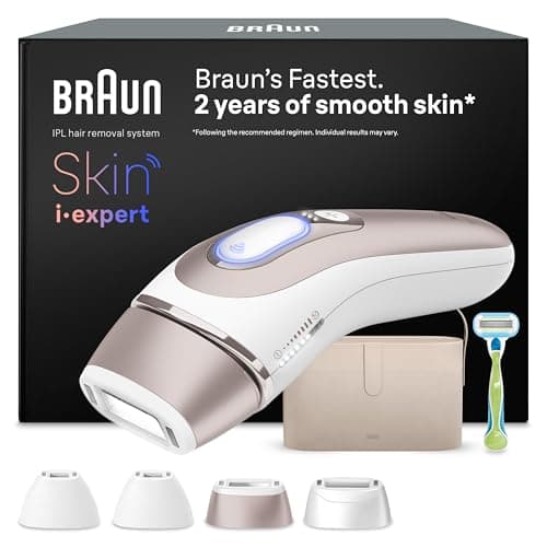 Braun Skin I·Expert Epilatore Luce Pulsata Smart, Depilatore Corpo Donna, Alternativa Laser Peli Donna, Include Pochette, Rasoio Venus, Luce Pulsata Braun, 4 Testine Viso E Corpo, PL7387