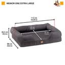 Ferplast Cuscino per Cani, Cuccia Ortopedica per Cani, Materasso Cane MEMOR-ONE XL Memory Foam, Sfoderabile Rivestimento Removibile, Lavabile, Taglia Grande, 112 x 88 x h 26,5 cm - 2